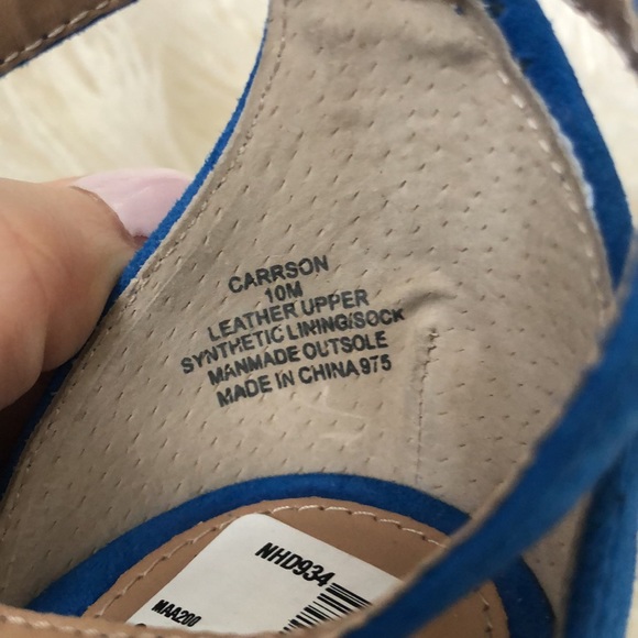 STEVE MADDEN Blue Suede Carrson Sandals Heels - Picture 6 of 7